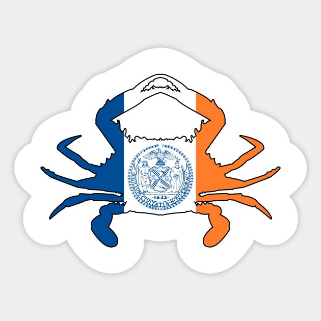 New York City Crab Flag Sticker by Wickedcartoons